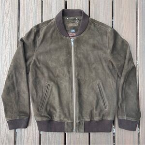 NOT FOR SALE Thursday Brown Lamb Leather Bomber Jacket Mens Size L Retro
